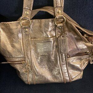 Gold leather Poppy line Coach purse